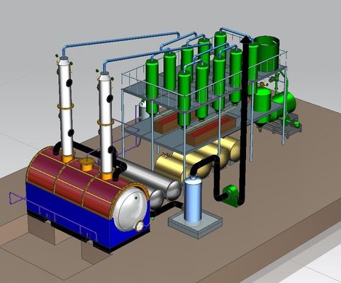 30TPD Rifinimento dell'olio di scarto per motori in apparecchiature di distillazione diesel in 150 metri quadrati