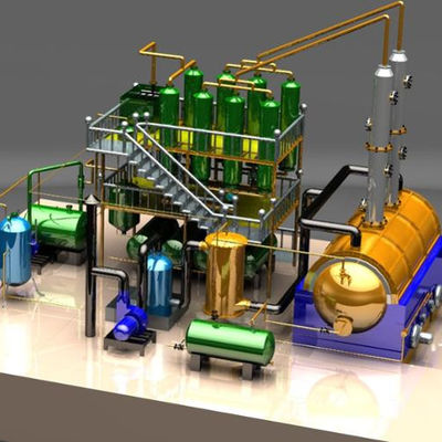 Macchina di distillazione di olio di scarico a riscaldamento diretto da 25 kW per convertire il petrolio greggio in diesel