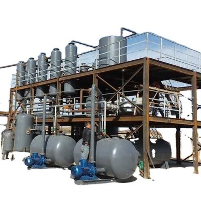 Sistema di distillazione per raffinerie di olio di pneumatici da riciclaggio continuo a diesel 30 kg