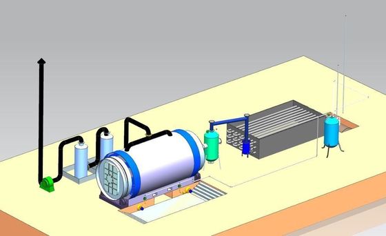 8-10 tonnellate di capacità giornaliera Macchina di pirolisi dei rifiuti di pneumatici 2200*6600mm